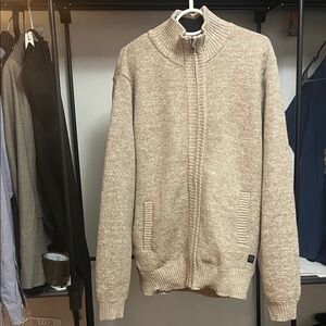 Buffalo David Bitton Men's Tan Zip-Up Sweater